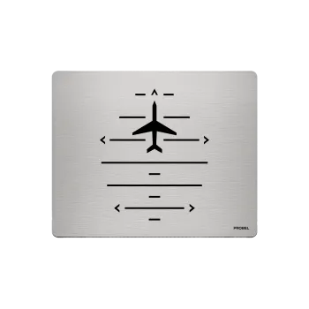 Aluminium-Mousepad – Lasergravur „Flugzeug mit Navigationslinien“
