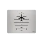 Aluminium-Mousepad – Lasergravur „Flugzeug mit Navigationslinien“