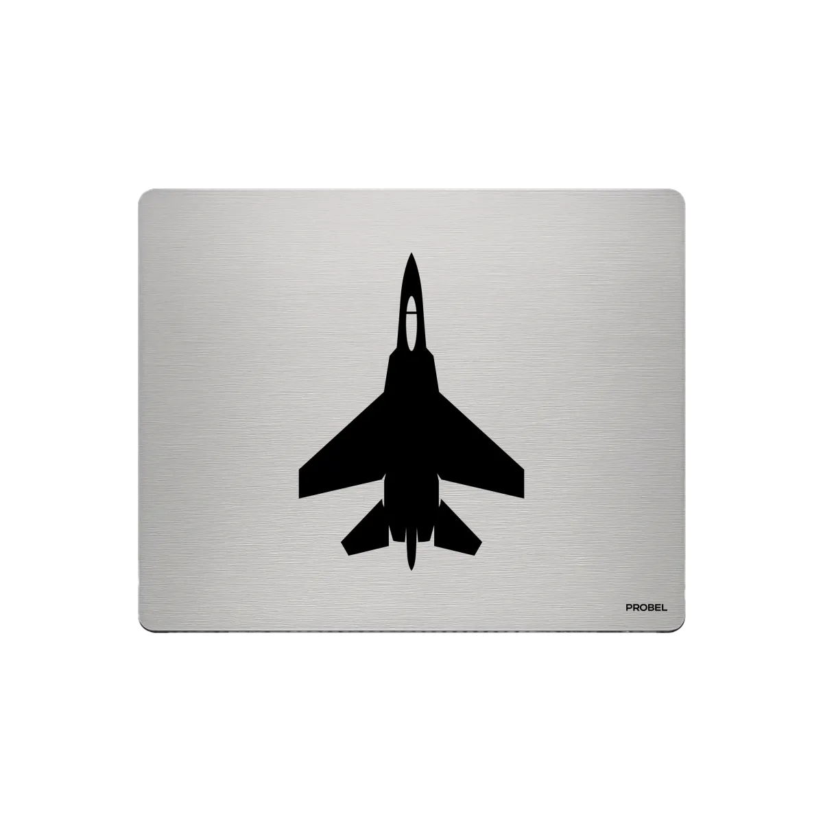 Aluminium-Mousepad – Lasergravur „Kampfjet Silhouette“