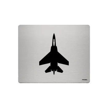 Aluminium-Mousepad – Lasergravur „Kampfjet Silhouette“