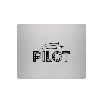 Aluminium-Mousepad – Lasergravur „PILOT mit Runway-Schrift“