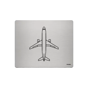 Aluminium-Mousepad – Lasergravur „Passagierflugzeug Draufsicht“