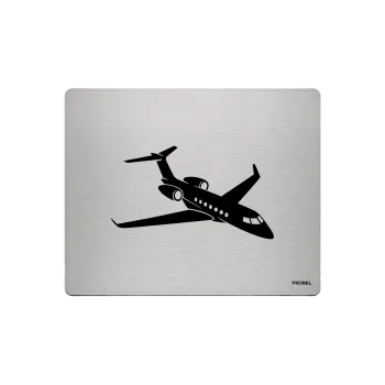 Aluminium-Mousepad – Lasergravur „Business-Jet im Steigflug“