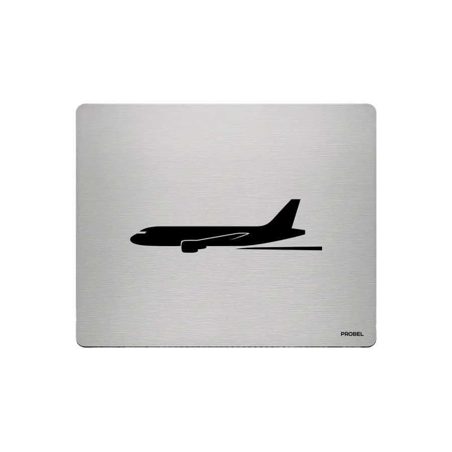 Aluminum Mouse Pad – Laser Engraved “Jet on Runway”
