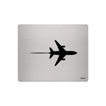 Aluminium-Mousepad – Lasergravur „Jet mit Kondensstreifen“