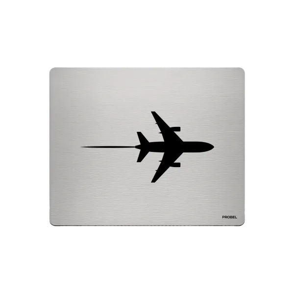 Aluminium-Mousepad – Lasergravur „Jet mit Kondensstreifen“