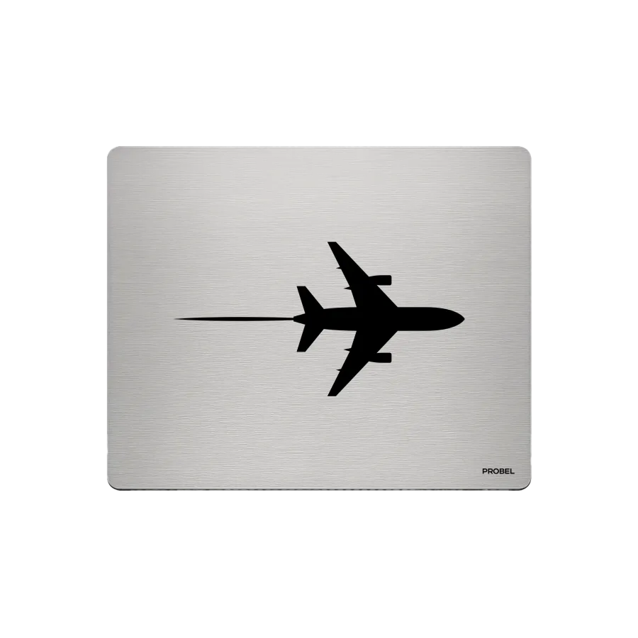 Aluminium-Mousepad – Lasergravur „Jet mit Kondensstreifen“