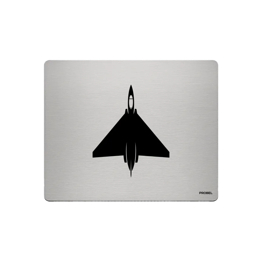 Aluminium-Mousepad – Lasergravur „Stealth-Jet Draufsicht“