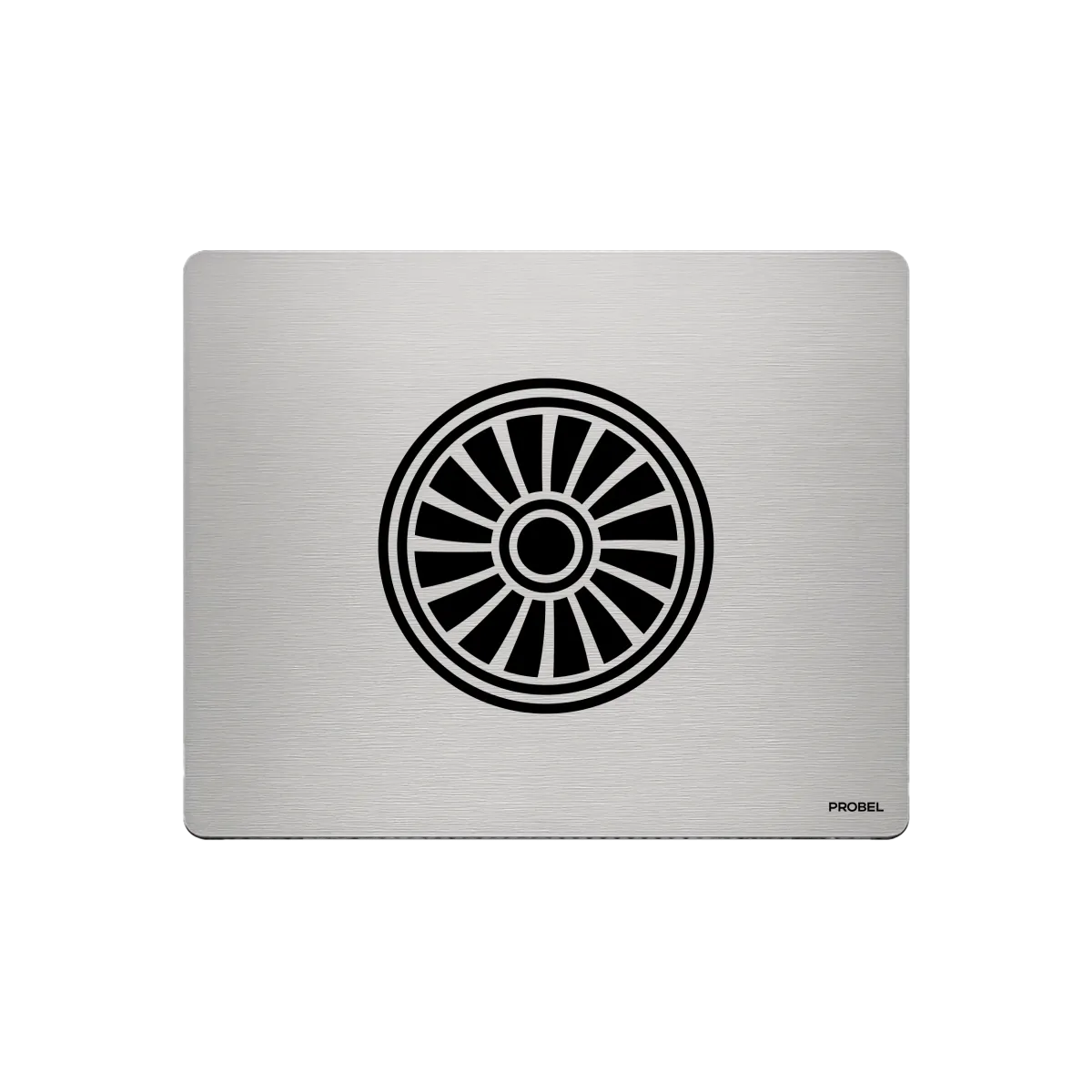 Aluminium-Mousepad – Lasergravur „Jet-Turbine Frontansicht“