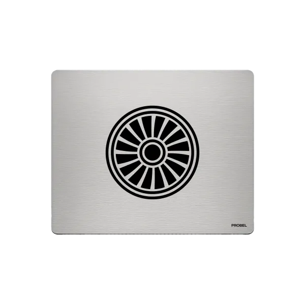 Aluminium-Mousepad – Lasergravur „Jet-Turbine Frontansicht“