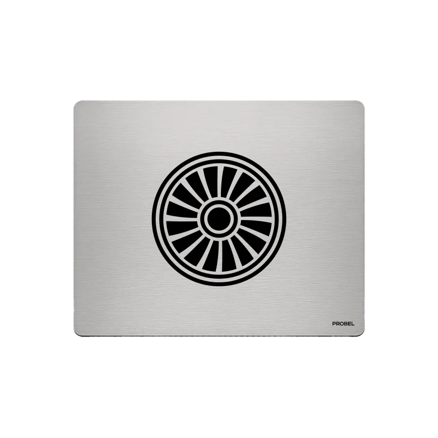 Mousepad in alluminio – incisione laser “Turbina Jet vista frontale”