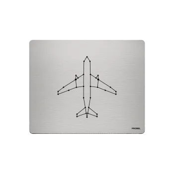 Aluminium-Mousepad – Lasergravur „Geometrischer Linienflugzeug“