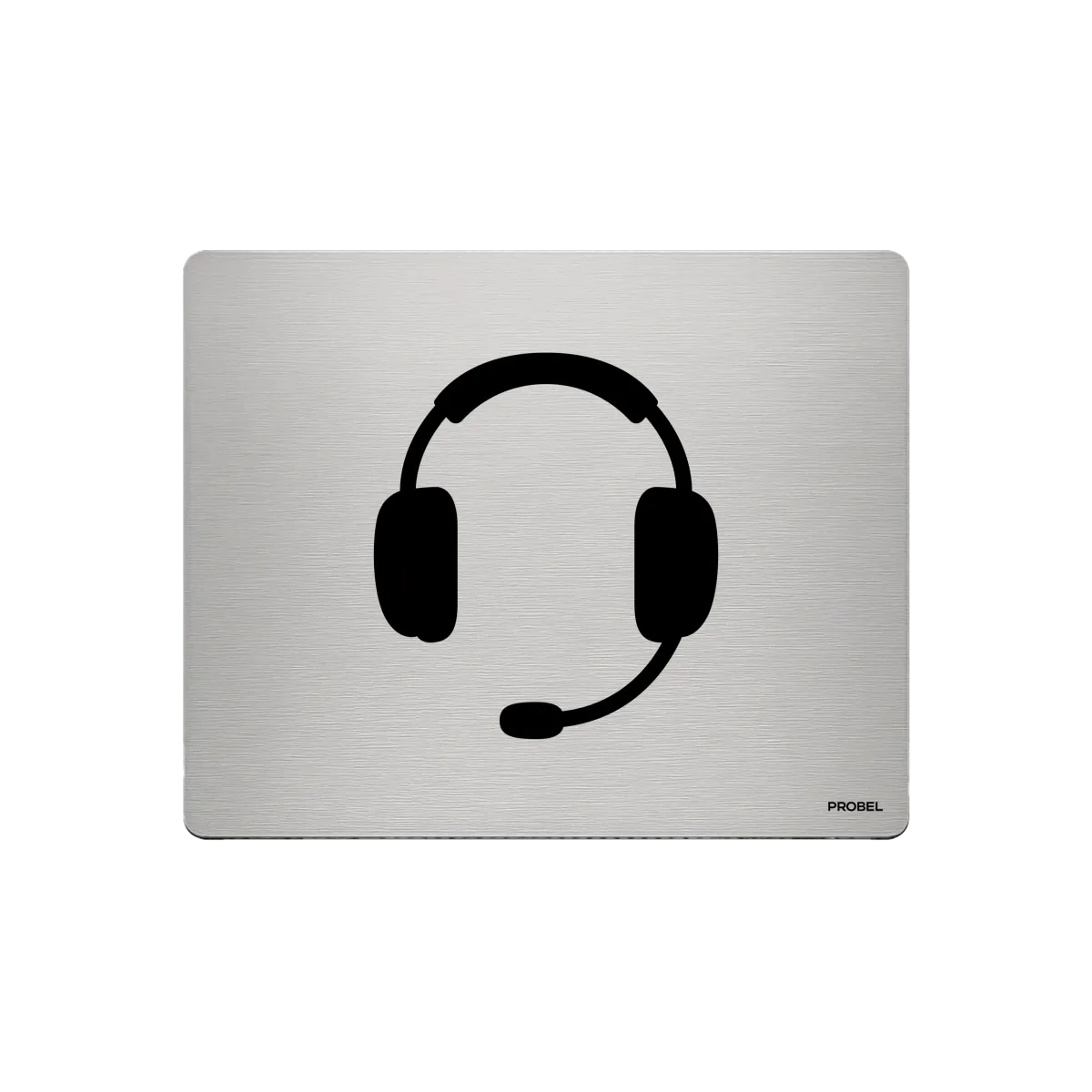 Aluminium-Mousepad – Lasergravur „Headset mit Mikrofon“