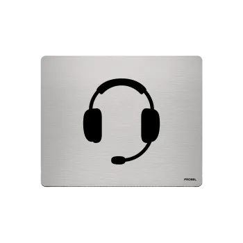 Aluminium-Mousepad – Lasergravur „Headset mit Mikrofon“