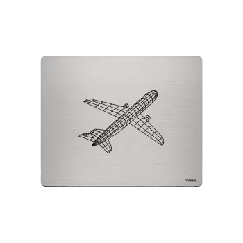 Aluminium-Mousepad – Lasergravur „Flugzeug Wireframe 3D“