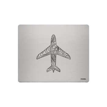 Aluminium-Mousepad – Lasergravur „Flugzeug Topografie“