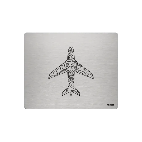 Aluminium-Mousepad – Lasergravur „Flugzeug Topografie“