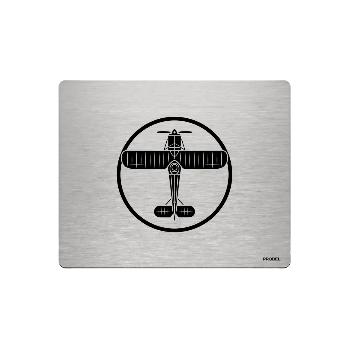 Aluminium-Mousepad – Lasergravur „Doppeldecker Emblem“