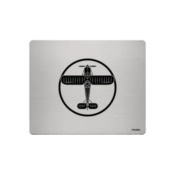 Aluminium-Mousepad – Lasergravur „Doppeldecker Emblem“