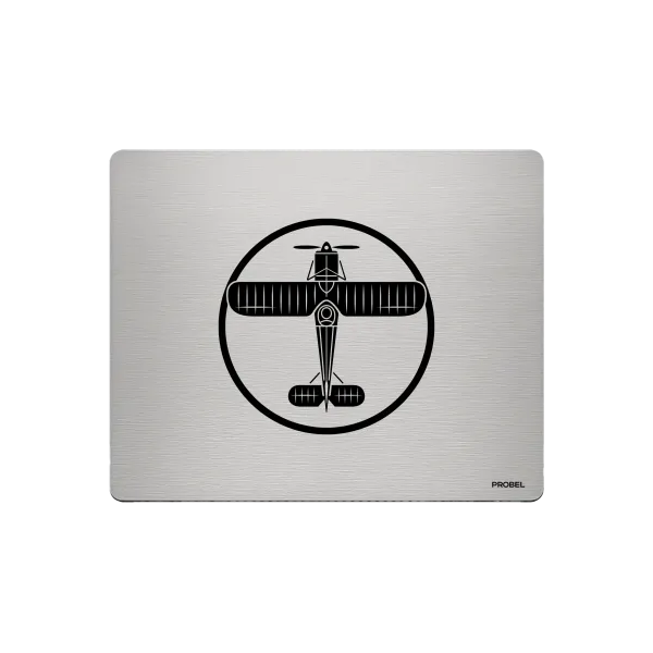 Aluminium-Mousepad – Lasergravur „Doppeldecker Emblem“
