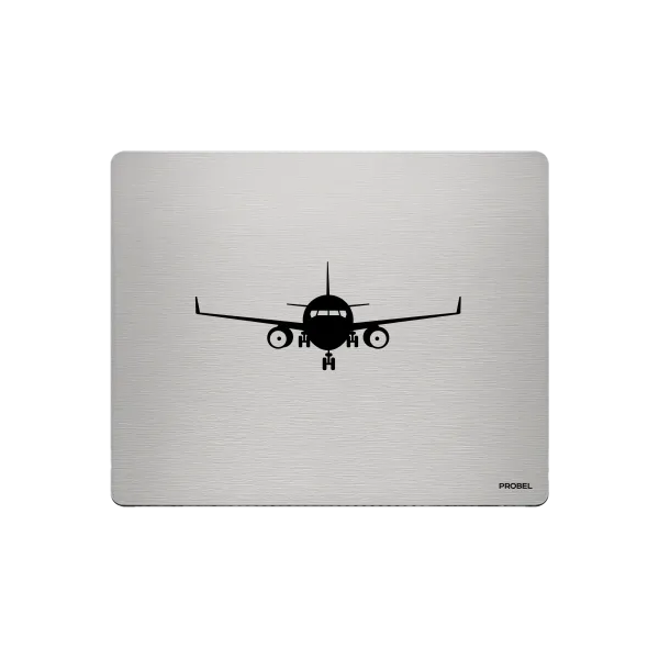 Aluminium-Mousepad – Lasergravur „Aircraft Front View“