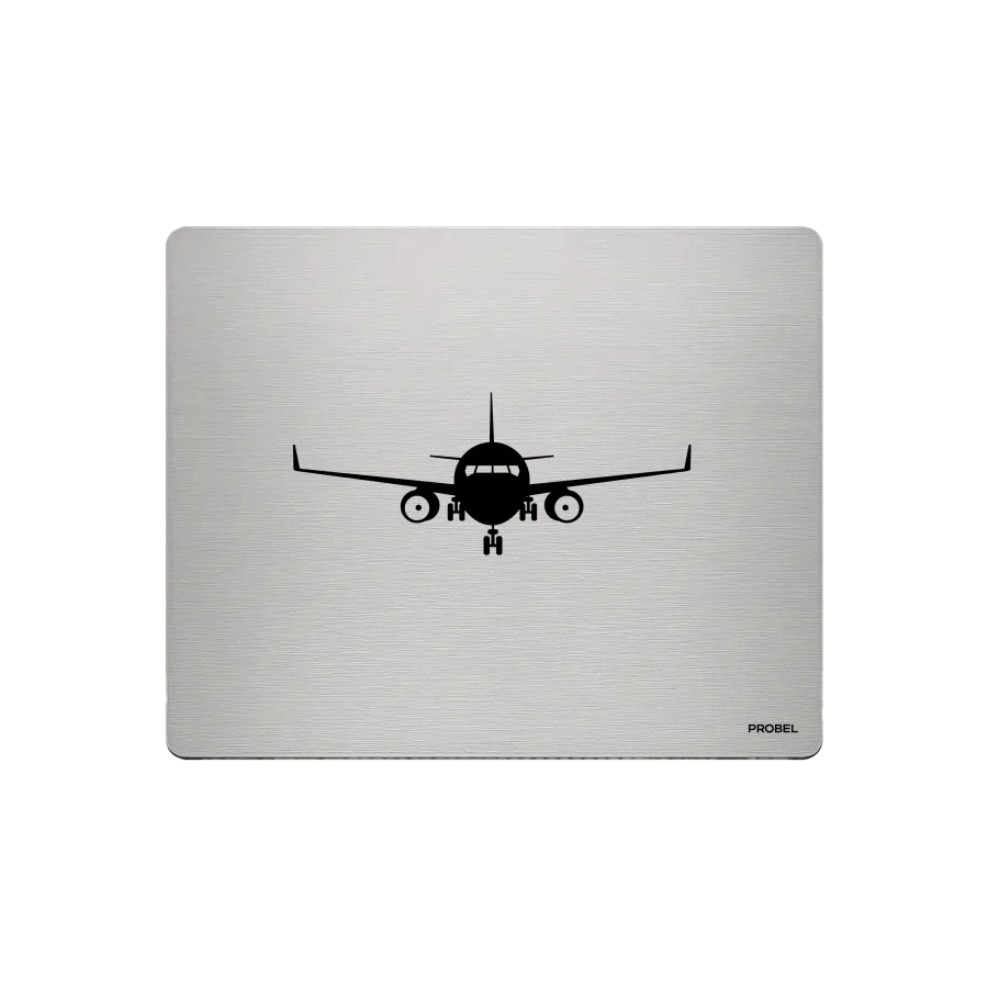 Aluminium-Mousepad – Lasergravur „Aircraft Front View“
