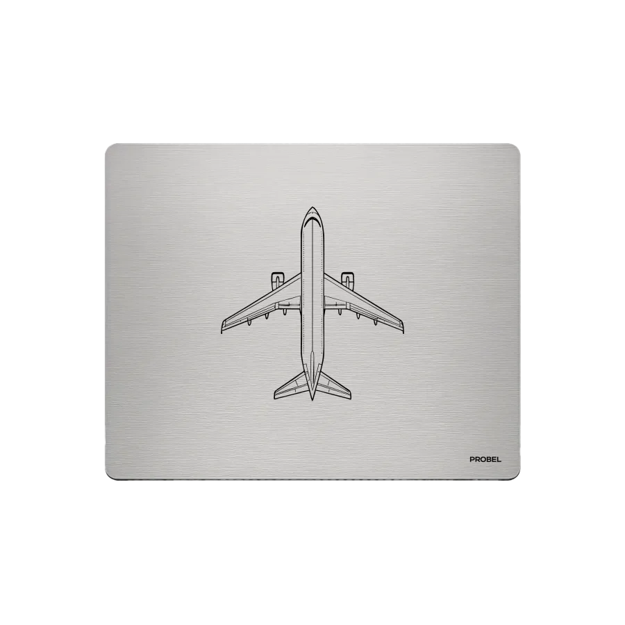 Aluminium-Mousepad – Lasergravur „Aircraft Top View“