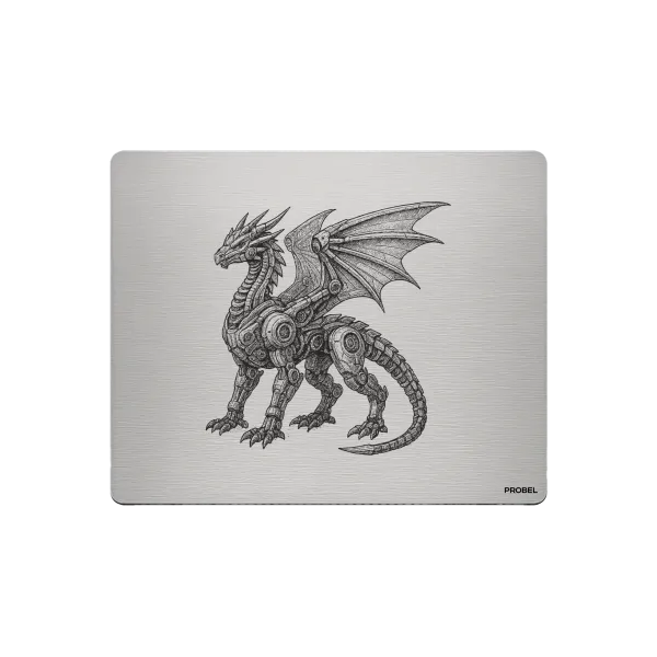 Aluminium-Mousepad – Lasergravur „Steampunk Dragon“
