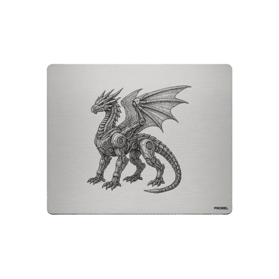 Aluminium-Mousepad – Lasergravur „Steampunk Dragon“