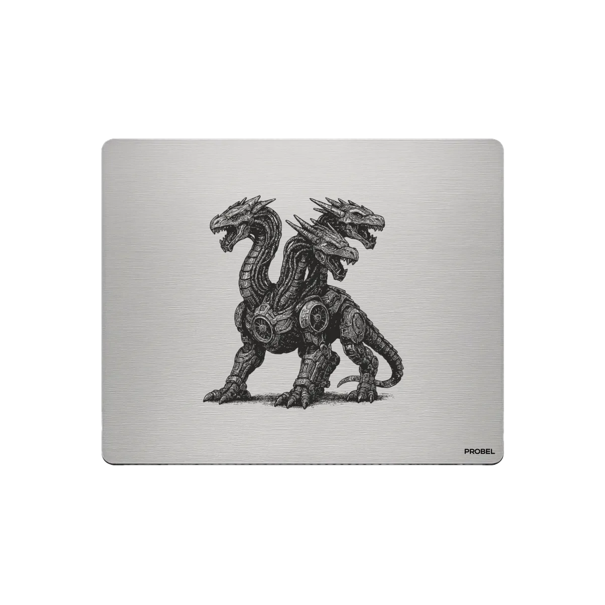 Aluminium-Mousepad – Lasergravur „Twin Dragon / Mechanical Hydra“
