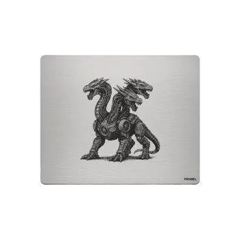 Aluminium-Mousepad – Lasergravur „Twin Dragon / Mechanical Hydra“
