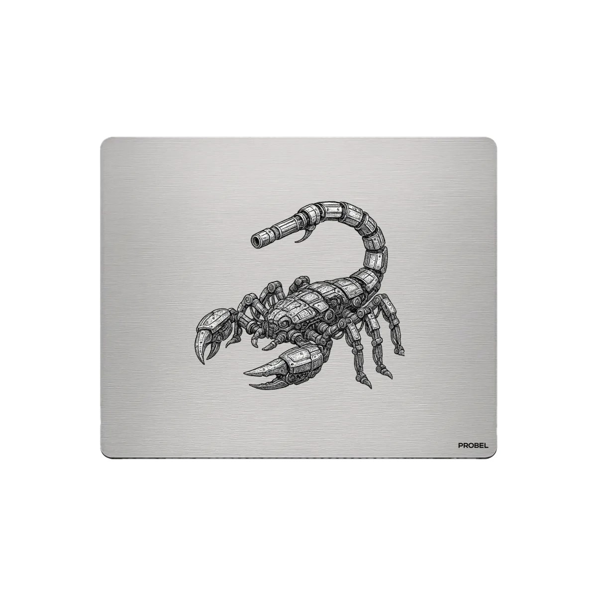 Aluminium-Mousepad – Lasergravur „Mechanical Scorpion“