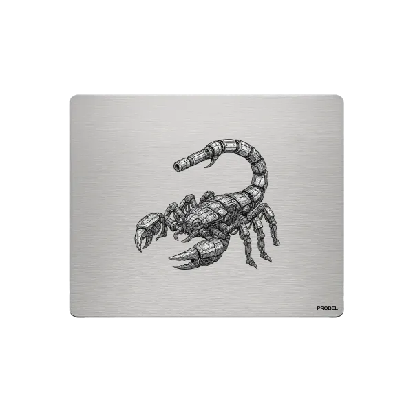 Aluminium-Mousepad – Lasergravur „Mechanical Scorpion“