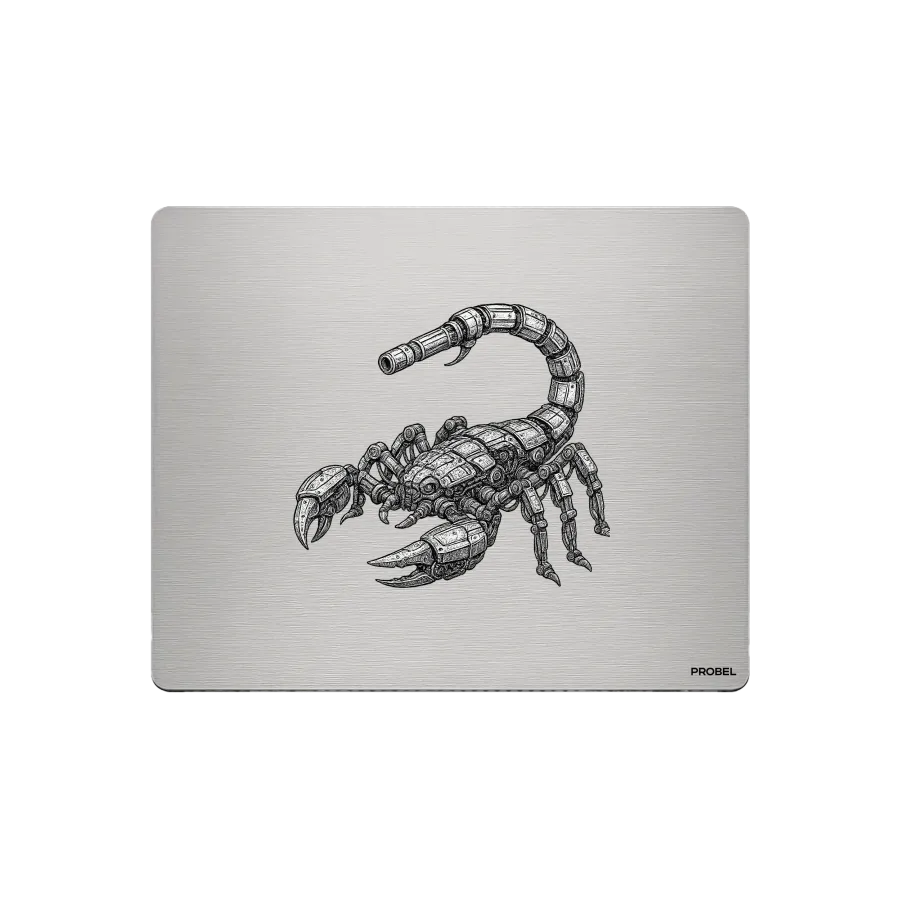 Aluminium-Mousepad – Lasergravur „Mechanical Scorpion“