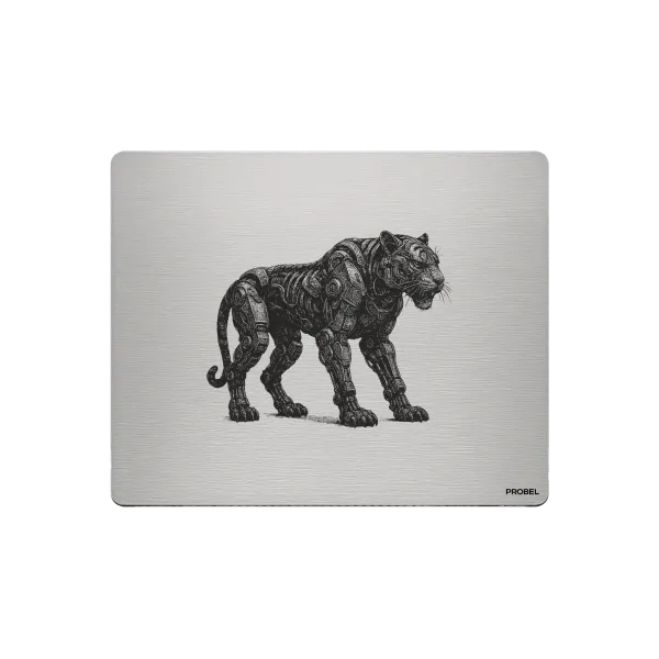 Aluminium-Mousepad – Lasergravur „Mechanical Tiger“