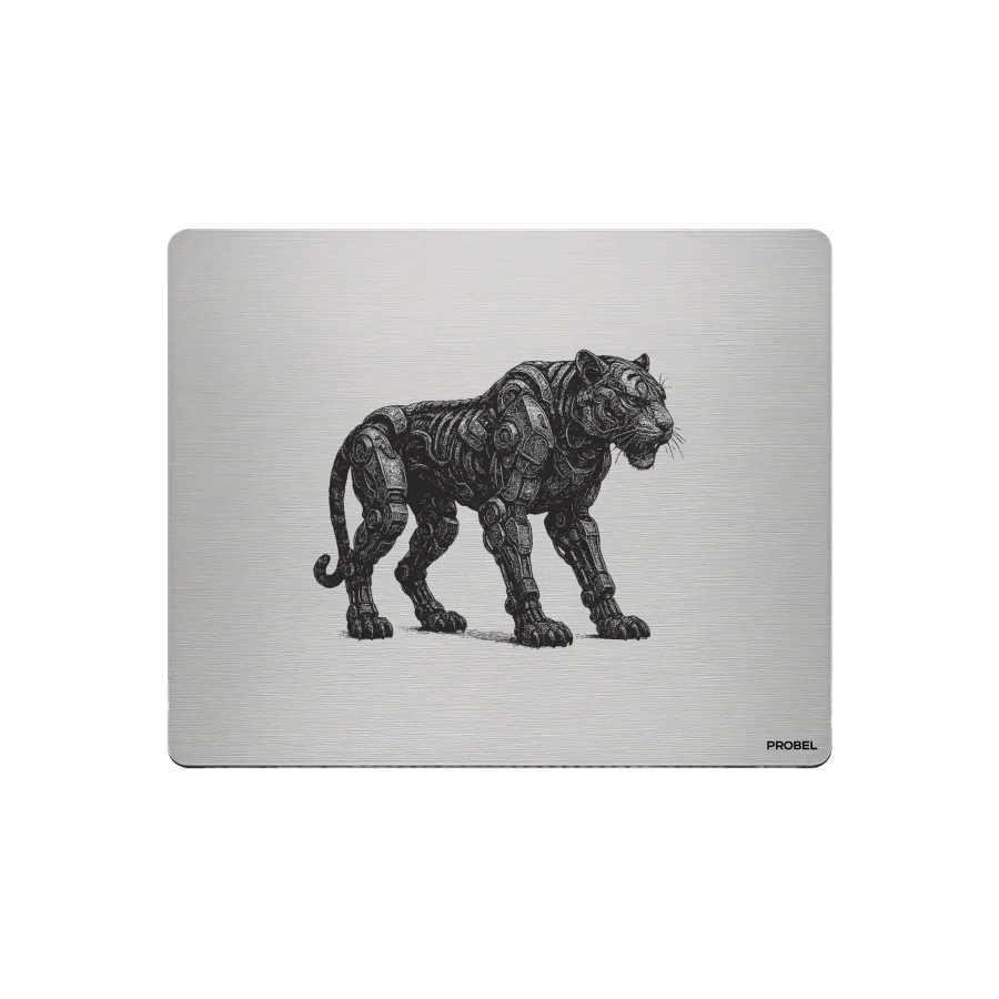 Aluminium-Mousepad – Lasergravur „Mechanical Tiger“