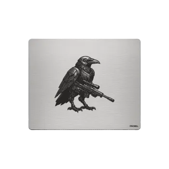 Aluminium-Mousepad – Lasergravur „Mechanical Raven“
