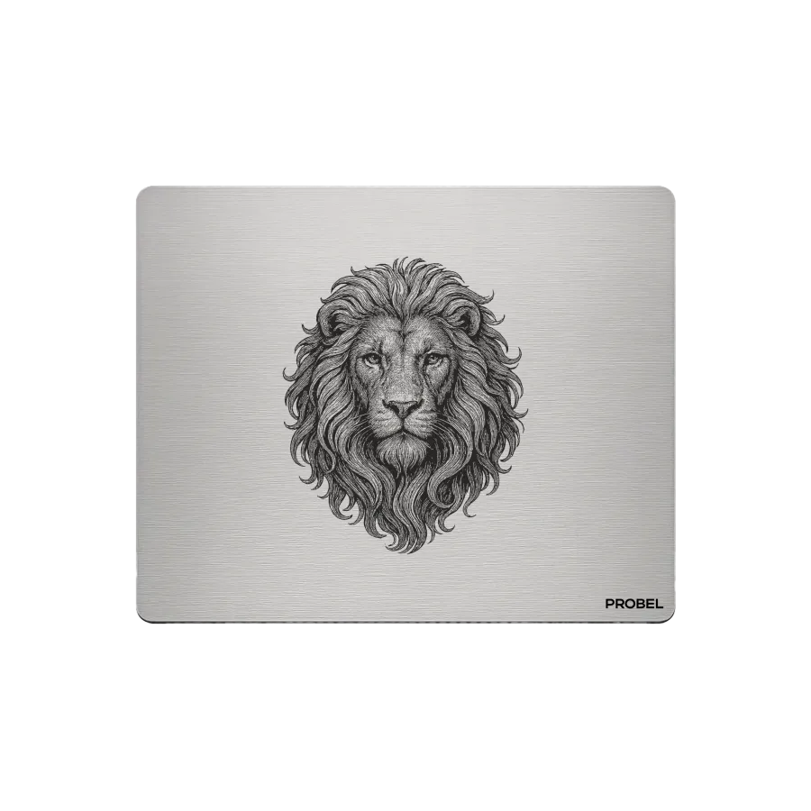 Aluminium-Mousepad – Lasergravur „Majestic Lion“