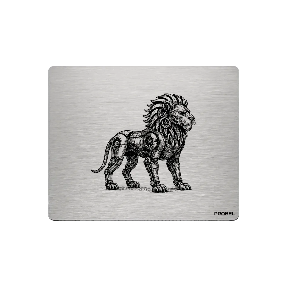 Aluminium-Mousepad – Lasergravur „Cyber Lion Guardian“