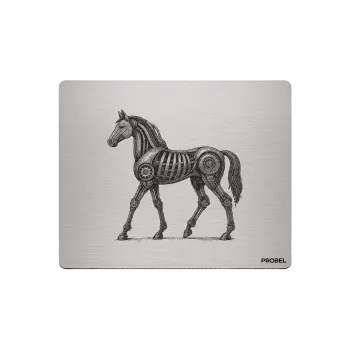 Aluminium-Mousepad – Lasergravur „Cyber Horse Sentinel“