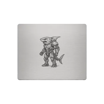 Aluminium-Mousepad – Lasergravur „Iron Predator Shark“
