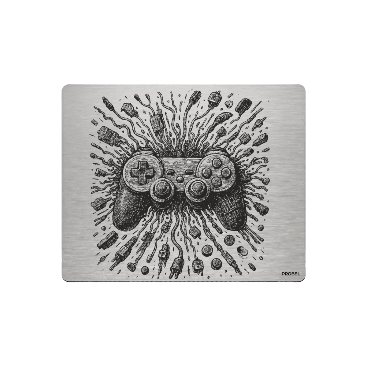 Aluminium-Mousepad – Lasergravur „Game Core Explosion“
