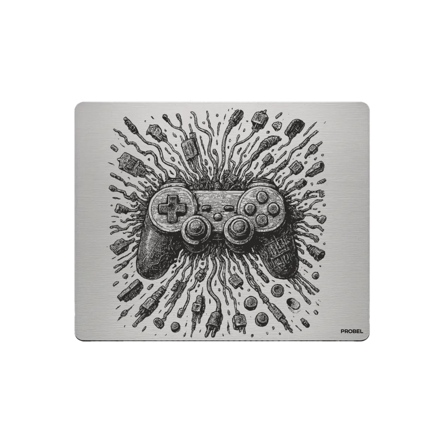 Aluminium-Mousepad – Lasergravur „Game Core Explosion“