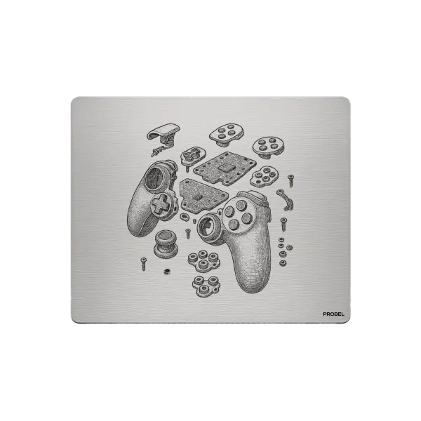 Aluminium-Mousepad – Lasergravur „Game Controller Anatomy“