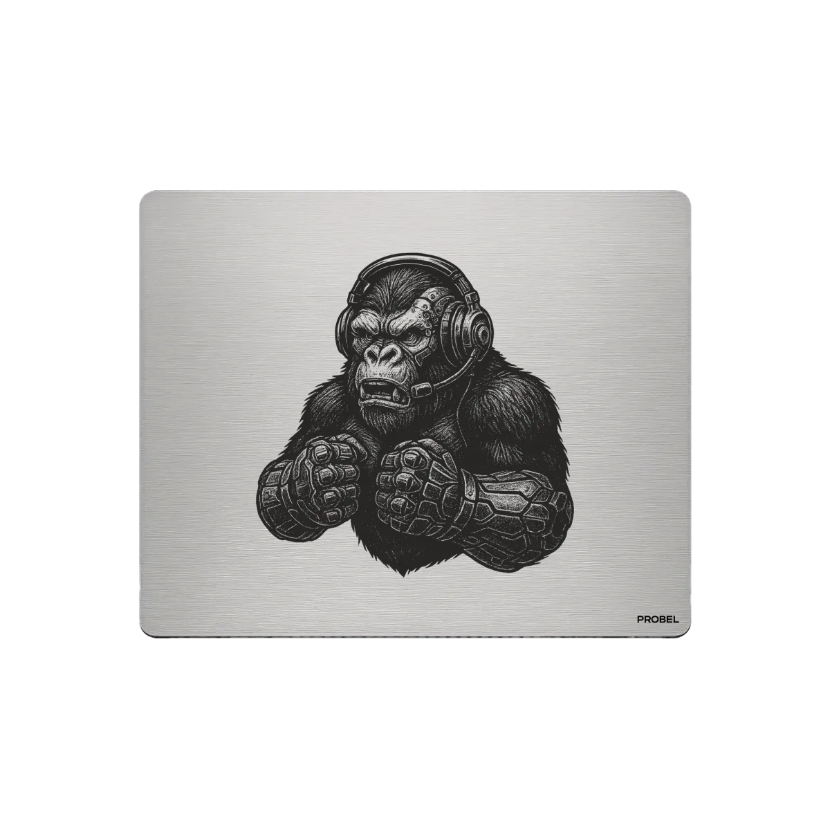 Aluminium-Mousepad – Lasergravur „Cyber Gorilla“
