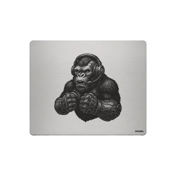 Aluminium-Mousepad – Lasergravur „Cyber Gorilla“