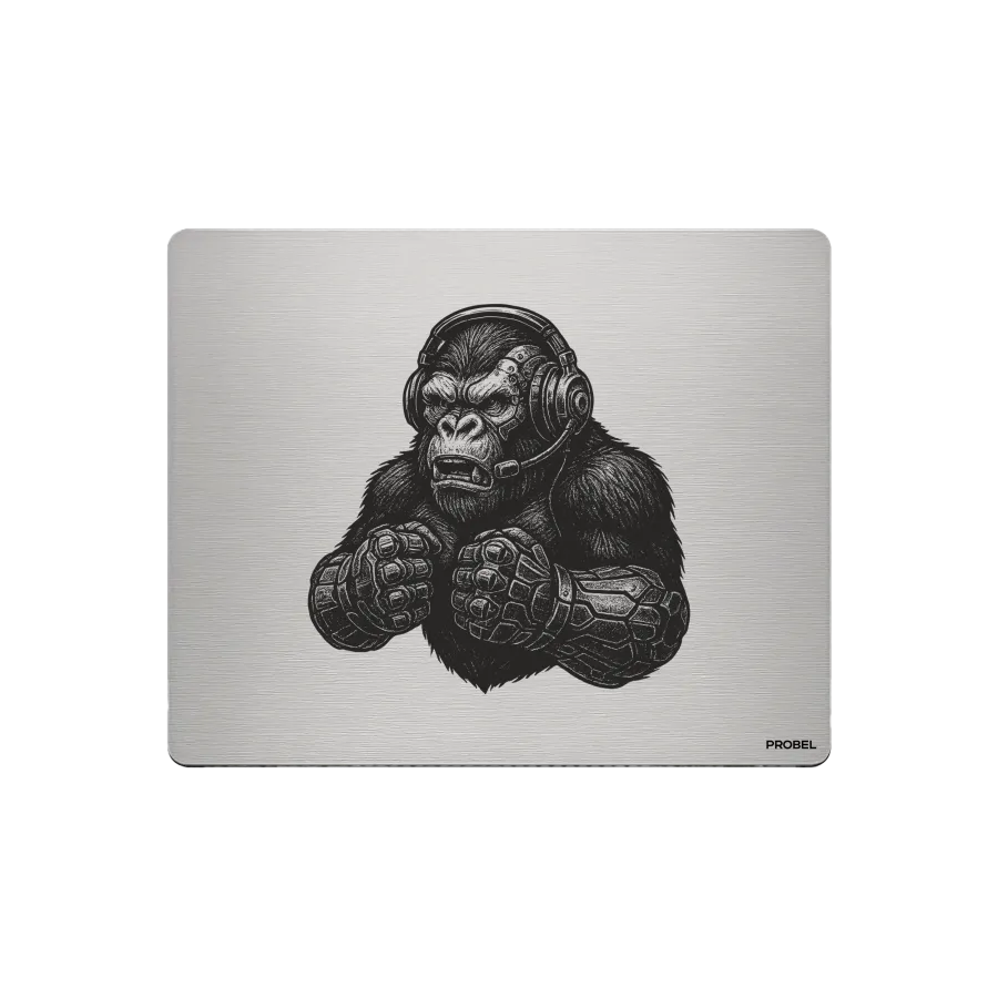 Aluminium-Mousepad – Lasergravur „Cyber Gorilla“