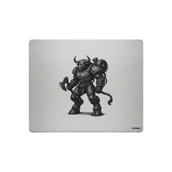 Aluminium-Mousepad – Lasergravur „Cyber Minotaurus“