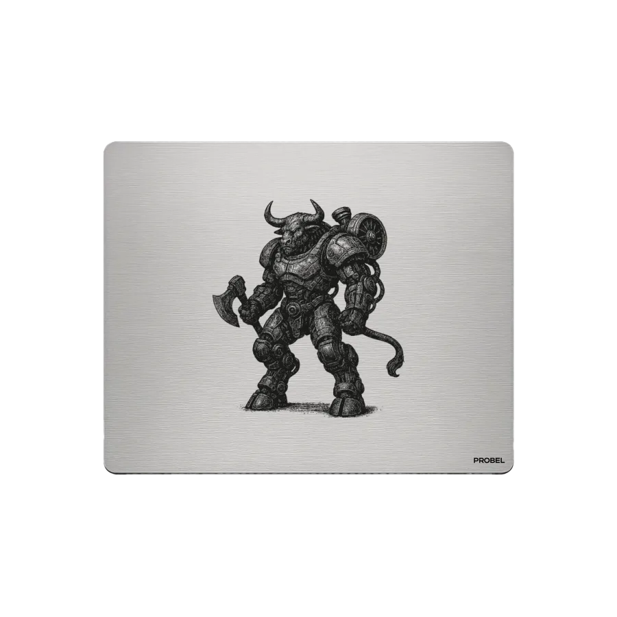 Mousepad in alluminio – incisione laser “Cyber Minotauro”