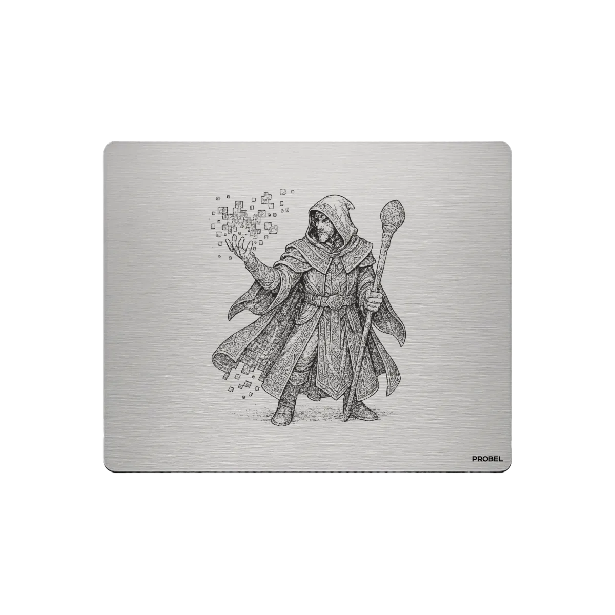 Aluminium-Mousepad – Lasergravur „Digital Arcane Mage“